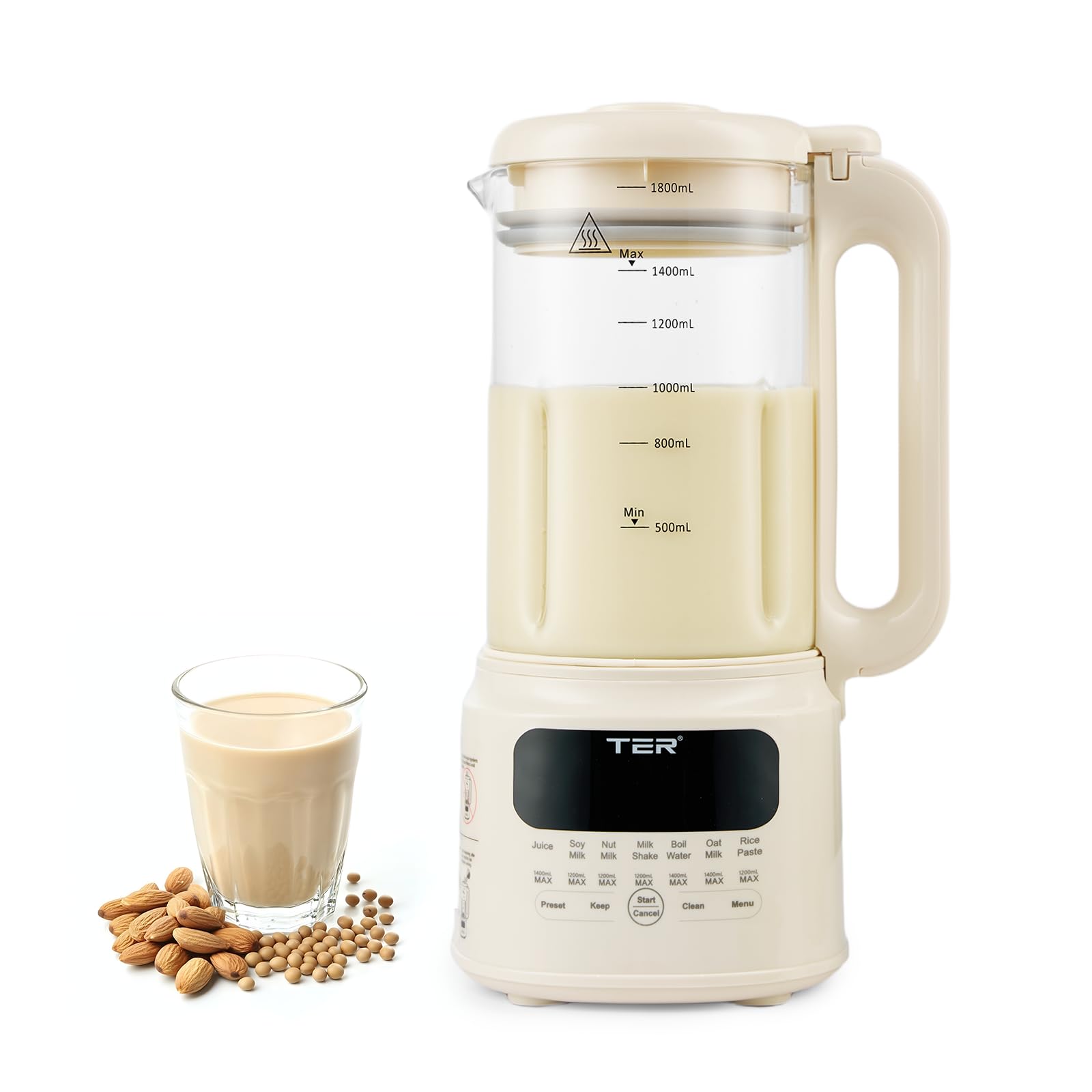 10-in-1 Nut & Bean Milk Maker - 1.5L, Preset Programs, Auto-Clean & Warm