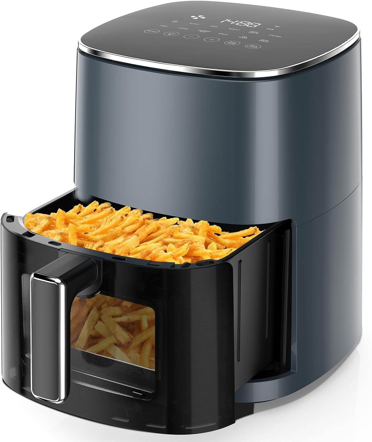 Air Fryer, 6-Quart with Viewing Window, 12-in-1 Functions - Air Fry, Roast, Reheat, Dehydrate, Bake, Steam, and More, 400°F Max