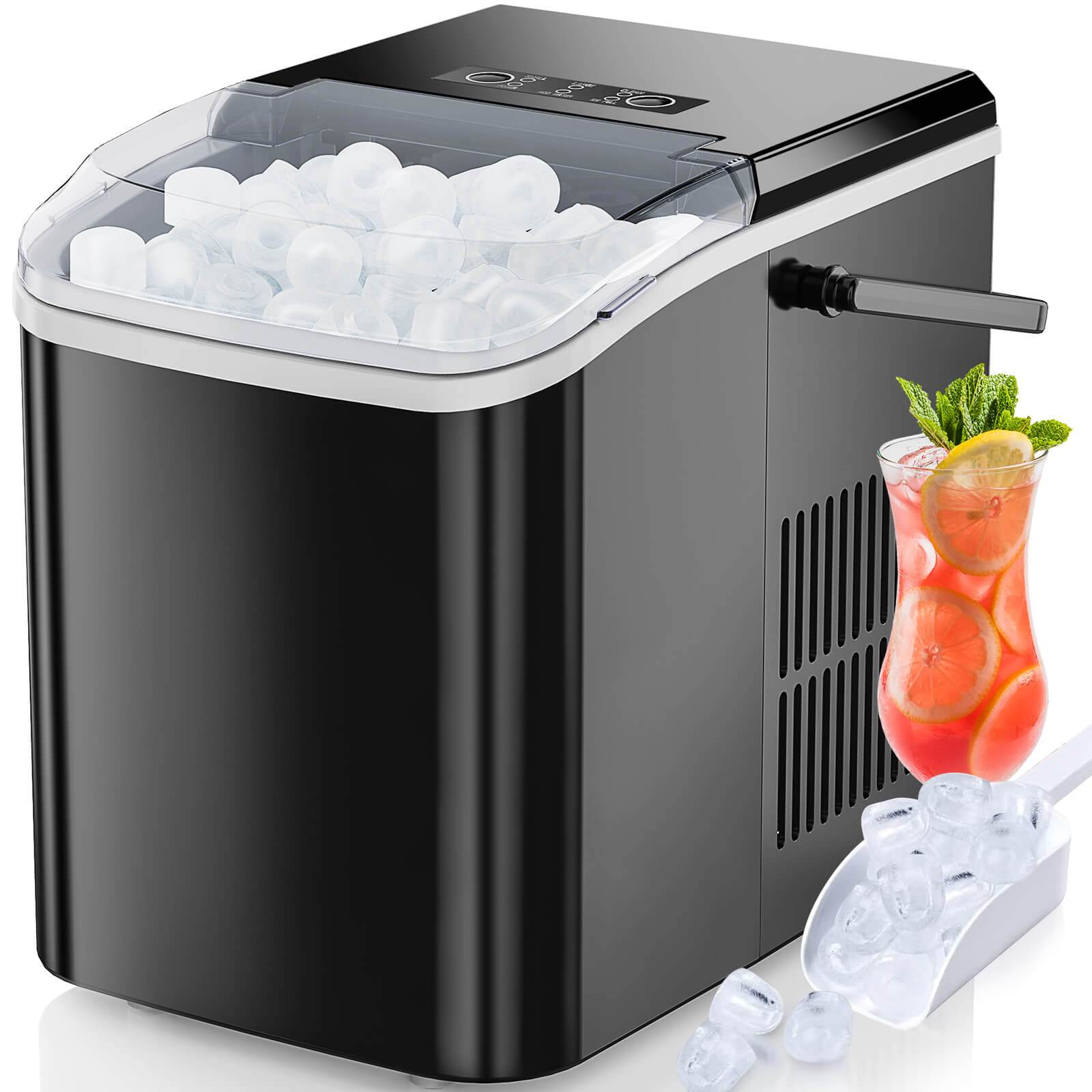 Countertop Icemaker Machine, Self-Cleaning Quiet Ice Maker with Handle